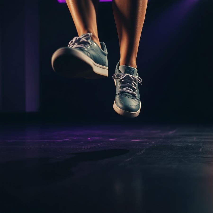 Pies de bailarina en pleno salto